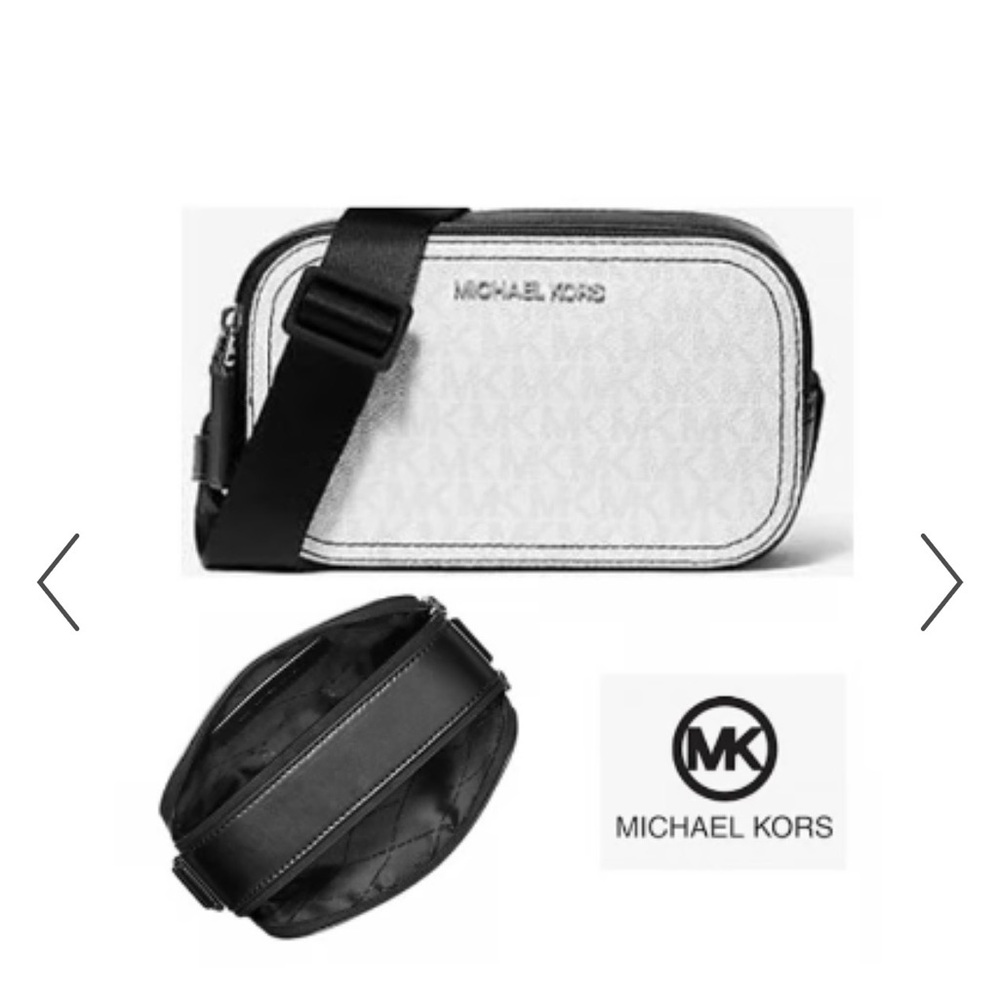 Michael Kors Men's Black and White Crossbody Bag